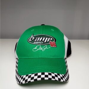 Kids Green Racing Cap with Checkered Brim